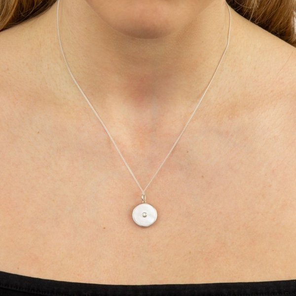 Double Sided Mother of Pearl Disc Pendant with