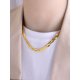 Hand-woven titanium steel lightweight luxury triple crossover collarbone chain