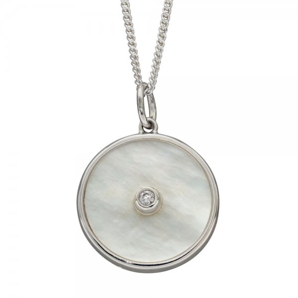 Double Sided Mother of Pearl Disc Pendant with