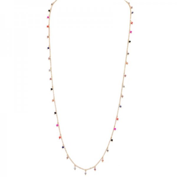 Faceted Bead Station Necklace