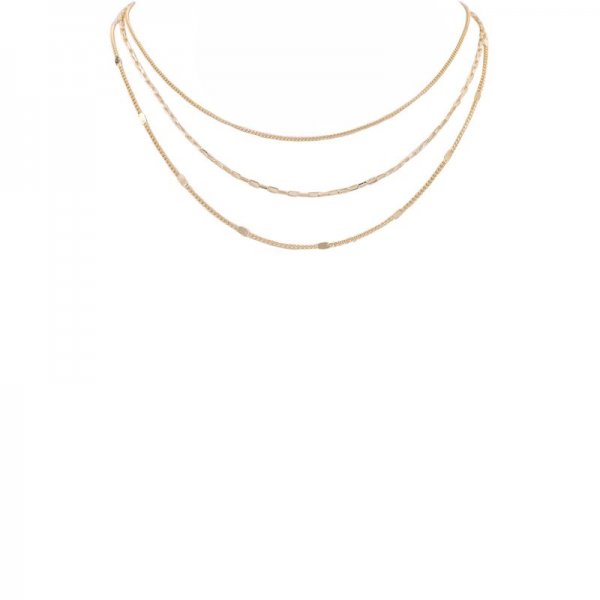 Brass Metal Layered Necklace