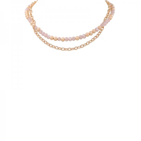 Faceted Bead Chain Layered Necklace