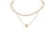 Cream Pearl Layered Chain Necklace